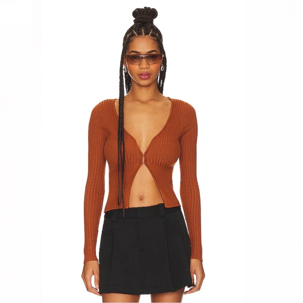 REVOLVE superdown Sierra Knit Top in Brick Brown Size S